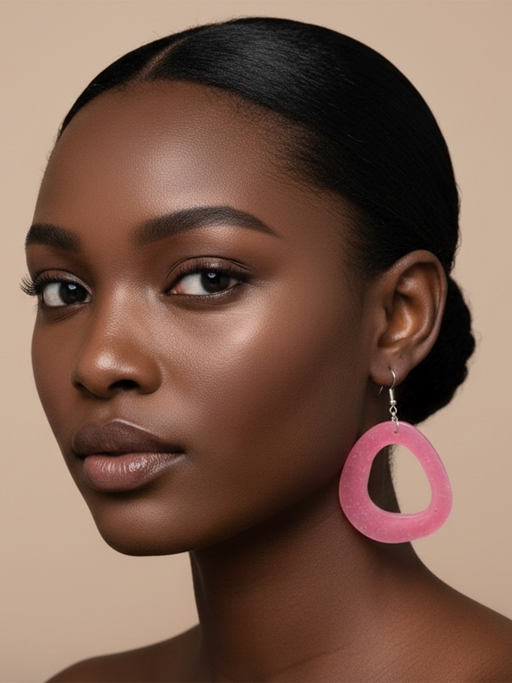 Modern Pink Resin Teardrop Earrings for Women
